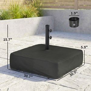 Base per Ombrellone da Giardino Rinforzata, Supporto Riempibile con Sabbia da 80 kg per Ombrelloni a Braccio con Pali da 4,8 cm, Colore Nero, Basi per Ombrelloni da Patio - Product Image 3
