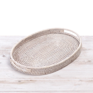 Plateau de service rond en rotin écologique, artisanat de haute qualité, design moderne pour le Ramadan et les occasions de mariage, prix bas - Product Image 2