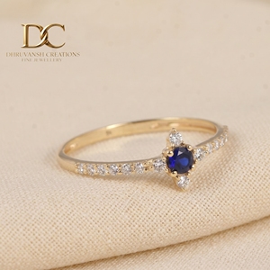 Nuevo Anillo de Lujo de Oro Amarillo Sólido de 14 Quilates con Certificado IGI, con Diamante Cultivado en Laboratorio y Zafiro Azul Real, Joyería para Mujer - Product Image 5
