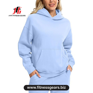 Sudadera con Capucha Extra Grande para Mujer, de Algodón y Felpa, Color Sólido, Manga Larga, Transpirable, para Otoño - Product Image 1