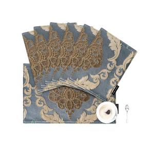 Ensemble de 4 napperons de table traditionnels brodés à la main entièrement personnalisables en tissu lavable pour les mariages, vente en gros - Product Image 2