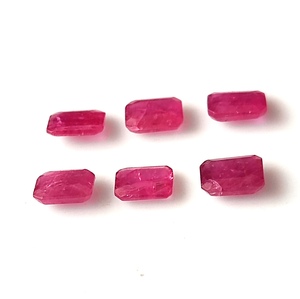 Rubis naturel du Mozambique de qualité supérieure, taille émeraude 5x4 mm, facetté, pierre précieuse non montée, 2,90 carats, 6 pièces pour la création de bijoux - Product Image 3