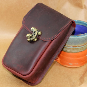 Long Adventurers Genuine Leather Phone Pouch Slim <b>Travel</b> Phone Holster Belt Loop Shoulder Strap Outdoor Use Buckle Closure Large - Product Image 4