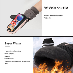 Guantes de esquí premium con aislamiento, impermeables, para nieve, con diseño de tela transpirable para una comodidad superior en climas fríos - Product Image 4