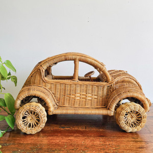 Juguete de Autobús Adorable de Mimbre Trenzado a Mano Estilo Montessori, Juguetes Interactivos para Niños - Product Image 4