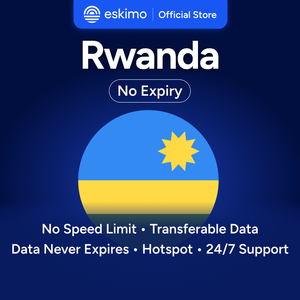 Eskimo Rwanda 3GB eSIM sans expiration de la validité des données, données de voyage à grande vitesse 5G/4G, pas de carte SIM physique requise, S-RW-03, Smartphone numérique - Product Image 1