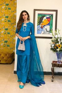 Salwar Kameez Farsi Exclusif avec Quatre Magnifiques Broderies de Perles, Couleurs Variées, Dupatta en Crêpe Organza Respirant et Séchage Rapide, Tissu de Soie pour Fêtes - Product Image 2