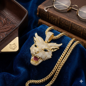 Collier Hip Hop en Argent 925 de Haute Qualité avec Pendentif Chat Personnalisé Plaqué Or Jaune et Diamants de Laboratoire, Breloques Glacées, Pièce Unisexe - Product Image 6