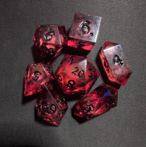 Jeu de dés en résine scintillants, polyédriques, numérotés, faits à la main, colorés, pour jeux de société - Product Image 5