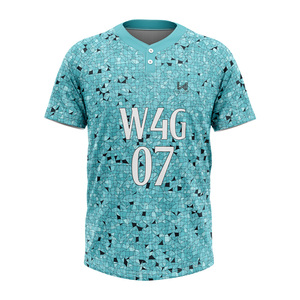 เสื้อเบสบอลสั่งทำขายส่งแบบ 2 กระดุม แขนสั้น ชุดทีม ซับลิเมชั่น เสื้อกีฬา ผู้ผลิต OEM - Product Image 2