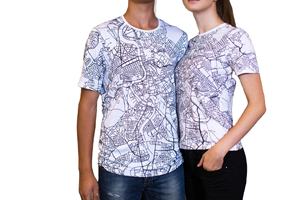 Camiseta de manga corta con cuello redondo y estampado completo personalizado, camiseta estampada completa, mezcla de algodón y poliéster, sublimación para hombres y mujeres - Product Image 5