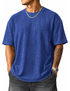 Camiseta de Manga Corta para Hombre, Corte Holgado, Transpirable, Ecológica, Lavado Ácido, Cuello Redondo, Algodón, Estilo Urbano - Product Image 1