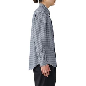 Chemise à carreaux décontractée pour homme en coton et lin à col montant, nouvelle collection streetwear quatre saisons, fabriquée au Bangladesh - Product Image 2