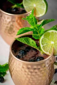 <b>Copper</b> mule mug set for <b>lantern</b> night cocktails hammered finish metal cups durable reusable serving party mugs - Product Image 2