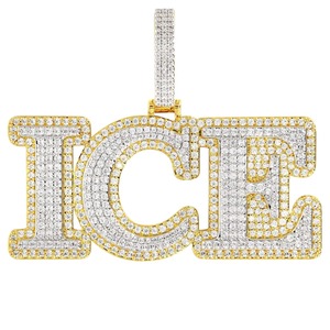 Custom Alloy Hip Hop <b>Emerald</b> Cut Diamond Moissanite Personalized Cross <b>Pendant</b> Charms Gold Plated - Product Image 2