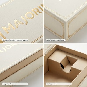 Caja de Regalo Magnética de Cartón Rígido para una Sola Botella de Champán, con Inserto de Papel Ecológico, Diseño Personalizado de Lujo - Product Image 2