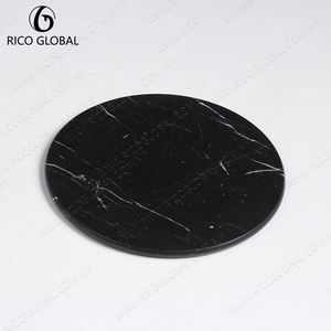 Assiette de service ronde en céramique RICO GLOBAL, design minimaliste noir uni, vaisselle et assiettes - Product Image 3