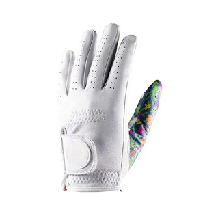 Gants de golf en cuir Cabretta pour hommes, gants de golf avec logo imprimé, cuir véritable antidérapant pour hommes et femmes, main gauche, sport - Product Image 4