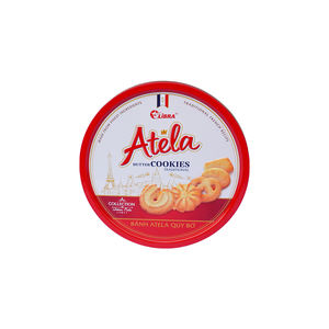 Happy Holiday Packaging Wholesale Export Sweet <b>Butter</b> Cookies 320g Red Tin Box - Product Image 5