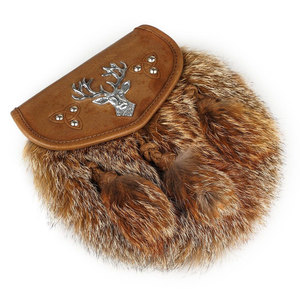 Sporran Escocés Artesanal de Cuero y Piel con Emblema de Ciervo Plateado, Accesorio para Kilt de las Tierras Altas, Diseño Tradicional Celteco - Product Image 4