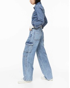 Jeans de Mezclilla de Cintura Alta con Corte de Bota para Mujer, Elásticos, Transpirables, Tallas Grandes, Color Personalizado, Estilo Casual Urbano - Product Image 2