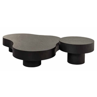 Table basse moderne de style mid-century, faite à la main, avec plateau en marbre et structure en bois, acier écologique, pour le mobilier de salon