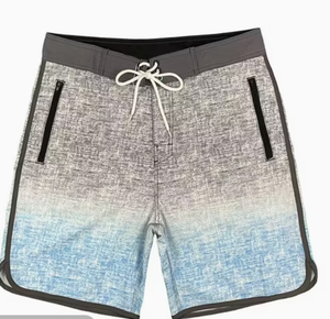 Shorts de Baño para Hombre, Degradado Rosa y Azul, Cintura Media, Cordón Ajustable, Secado Rápido, Estilo Casual, Largo Bermuda, con Bolsillos - Product Image 4