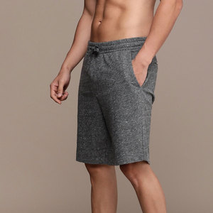 Shorts Bermuda en Coton Gris pour Homme avec Cordon de Serrage, Couleur Unie, Taille Mi-Haute, Tricoté, Respirant - Product Image 3