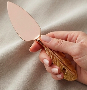 Stainless Steel <b>Cheese</b> <b>Knife</b> <b>Set</b> With Copper Feather Handles Dishwasher Safe Premium <b>Set</b> For Restautrant And Kitchen Use - Product Image 4