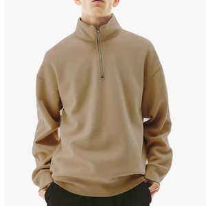เสื้อสเวตเชิ้ตคอตั้งแบบซิป ¼  ทรงโอเวอร์ไซส์ สีพื้น ความยาวปกติ สไตล์นอร์มคอร์ มินิมอล สำหรับฤดูใบไม้ร่วง - Product Image 6