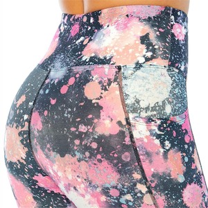 High Waist Floral Print Calf-Length Yoga <b>Leggings</b> <b>Seamless</b> Elastic Waist Spandex Polyester Women's Activewear Pants - Product Image 6