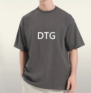 เสื้อยืดผ้าฝ้าย100% สำหรับผู้ชายขนาดใหญ่พิมพ์โลโก้ออกแบบได้ตามที่ต้องการเสื้อยืดคอกลมพิมพ์ลาย DTG 300กรัมสำหรับผู้ชาย - Product Image 1