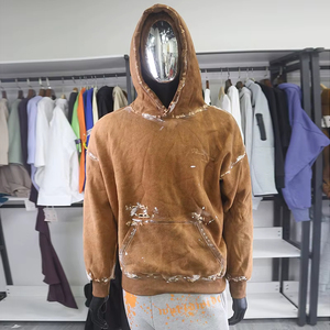 Custom Grunge Styles <b>Hip</b> Hop Streetwear Oversized Distressed Hoodie <b>For</b> Men - Product Image 2