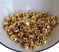 Mini clochettes en laiton plaqué or, forme ronde, art populaire, décoration d'intérieur, carillon éolien, ornement de fête, fournitures pour la fabrication de bijoux artisanaux