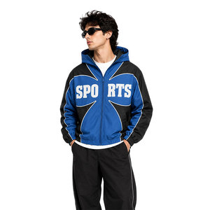 Chaqueta deportiva con capucha para hombre, ligera, impermeable, con cremallera, para exteriores, informal, a prueba de viento, para entrenamiento. - Product Image 2