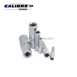 Jeu de douilles profondes en chrome Torx TAIWAN CALIBRE 13 pièces 1/4\", 3/8\" et 1/2\" pour réparation automobile DIY, douilles extra profondes OEM - Product Image 3