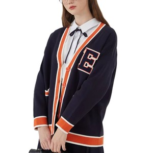 Customized V Neck Winter 100% Cotton Double Breasted <b>Cardigan</b> Chenille Letters Embroidery Custom Logo Pockets Knit Sweater - Product Image 4
