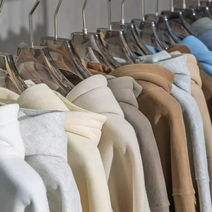 Ensemble de survêtements unisexes en molleton tricoté pour l'hiver, style streetwear, sweats à capuche vierges pour hommes et femmes, vente en gros - Product Image 3