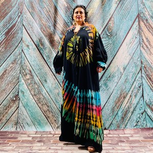 Prix d'usine, vente en gros, 100% polyester, kimono bandeau tie-dye, couverture de plage ample et confortable, veste d'été style bohème - Product Image 5