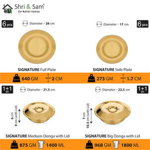 Service de vaisselle 64 pièces en acier inoxydable pour 6 personnes Signature Gold PVD Coating Shiny and Elegant - Product Image 6