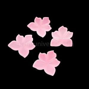 จี้หินแคลเซโดนีสีชมพูธรรมชาติรูปดอกไม้แกะสลัก ขนาด 18x20 มม. เม็ดหินหลวมสำหรับทำจี้เครื่องประดับ ขายส่งจำนวนมาก - Product Image 1