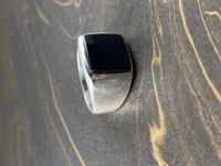 Anillos de Ónix Negro con Plata de Ley 925 para Hombre, Anillos de Compromiso, Boda, Aniversario, con Engaste de Bisel, Forma de Corazón, Regalo Moderno