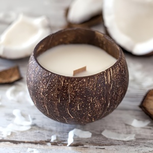 Coconut shell <b>candle</b> sets <b>cheap</b> price natural vessel <b>candles</b> factory supply sustainable home decor - Product Image 4