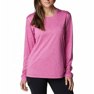 Camisetas de Manga Larga Tejidas Ecológicas para Mujer, de Alta Calidad, Secado Rápido, Antiarrugas, de Poliéster, para Verano, Nueva Moda - Product Image 1