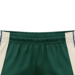 Shorts de netball unisexe vert foncé et blanc sublimés en polyester léger – Tenue de sport, uniforme d'équipe, vêtements de compétition - Product Image 3