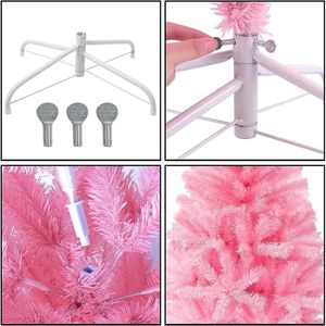 4FT Pink Christmas <b>Tree</b> <b>Stand</b> with Metal Pine <b>Tree</b> for Home Office Holiday & Party Decor Artificial Xmas <b>Tree</b> - Product Image 2
