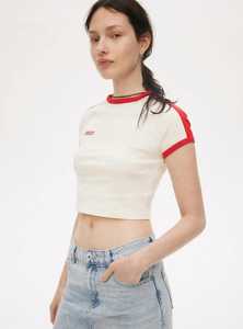 Camiseta de Verano Casual para Mujer, Corte Ajustado, Cuello Redondo, Manga Corta, Diseño Color Block, Tejido de Punto, 100% Algodón, Transpirable - Product Image 5