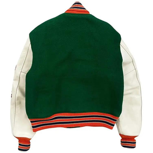 Authentic <b>Wool</b>-Blend Collegiate Jacket for Men with Vegan Leather Sleeves and <b>Quilted</b> Thermal Lining - Product Image 6