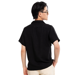 Chemise décontractée à manches courtes en lin et coton pour homme, col marin, couleur unie, respirante, tissu popeline d'été - Product Image 2