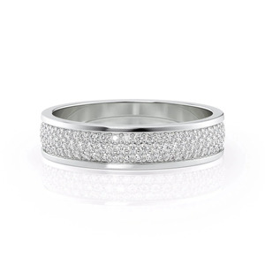 แหวนวงกว้างประดับเพชรเพาะเลี้ยงสีโรสโกลด์ - Product Image 3